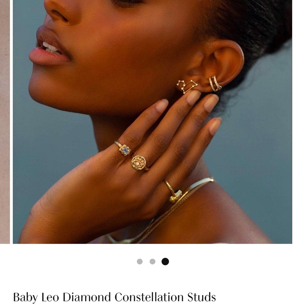 Logan Hollowell baby Leo right side diamond constellation earring